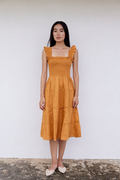 Alma Linen Midi Dress - Che Cose Belle