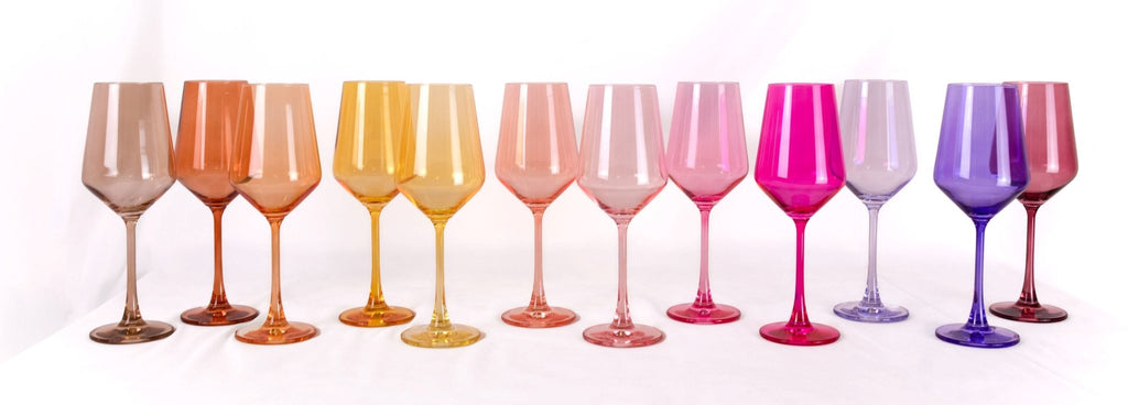 Almost Everything Collection - Set of 12 Colored Wine Glasses - Che Cose Belle