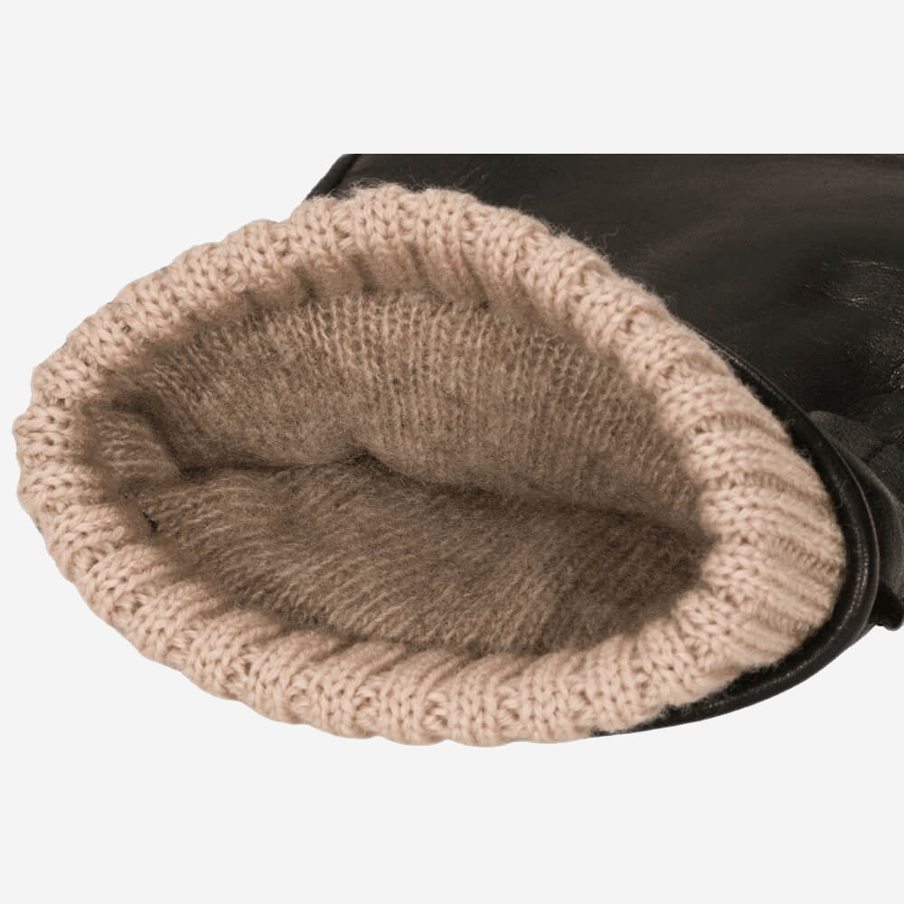 Alonzo (black) - Italian lambskin leather gloves with cashmere lining & touchscreen feature - Che Cose Belle
