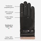 Alonzo (black) - Italian lambskin leather gloves with cashmere lining & touchscreen feature - Che Cose Belle