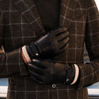 Alonzo (black) - Italian lambskin leather gloves with cashmere lining & touchscreen feature - Che Cose Belle