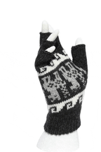Alpaca Inca Patterned Fingerless Gloves