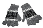 Alpaca Inca Patterned Fingerless Gloves