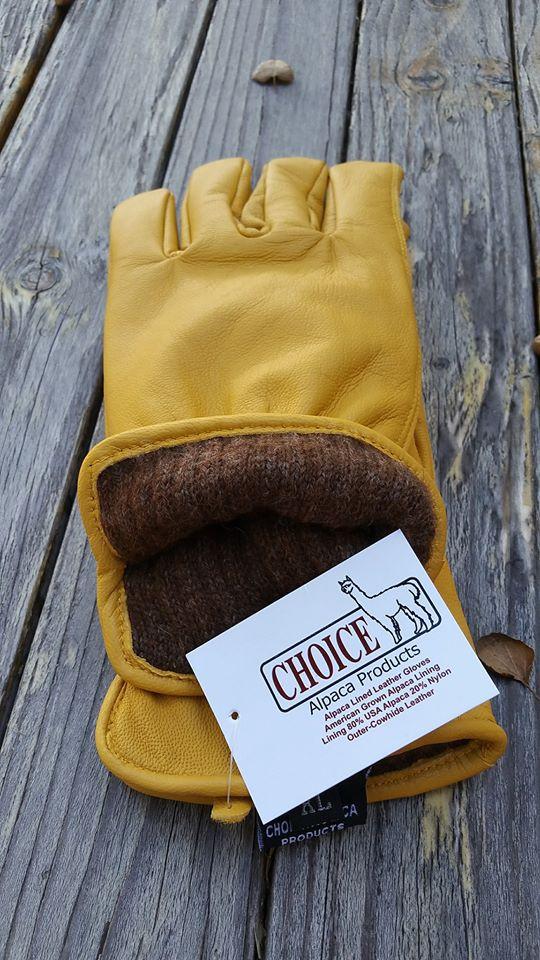 Alpaca Knit Lined Cowhide Leather Gloves - Alpaca Made in the USA - Che Cose Belle