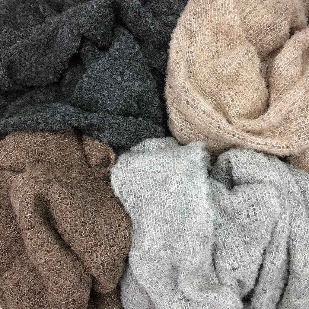 Alpaca Oversized Plush Scarf Almond Lightweight Warm Wrap Eco Soft Winter
