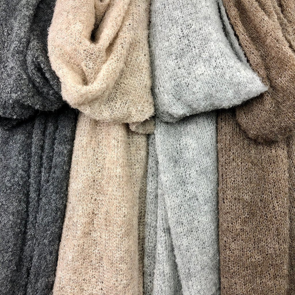 Alpaca Oversized Plush Scarf Almond Lightweight Warm Wrap Eco Soft Winter