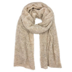 Alpaca Oversized Plush Scarf Almond Lightweight Warm Wrap Eco Soft Winter