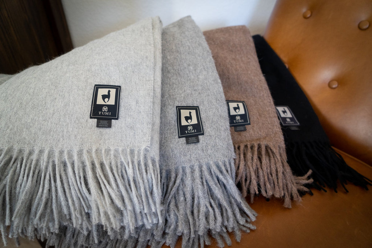 Alpaca Wool Throw Blanket - Solid Colors - Che Cose Belle