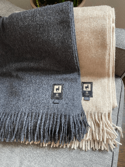 Alpaca Wool Throw Blanket - Solid Colors - Che Cose Belle