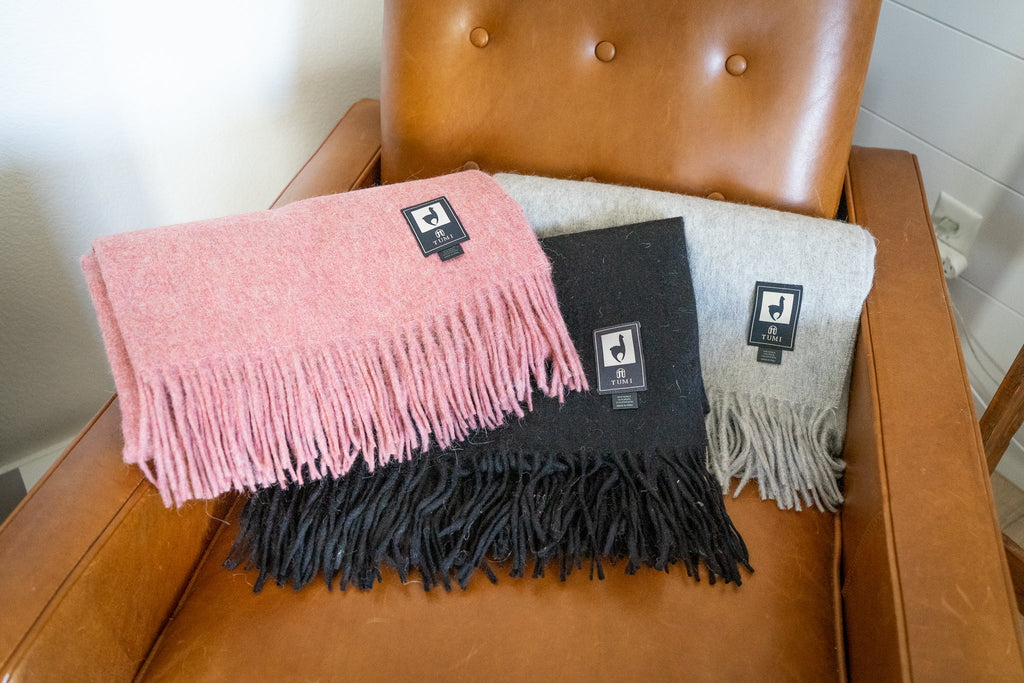 Alpaca Wool Throw Blanket - Solid Colors - Che Cose Belle