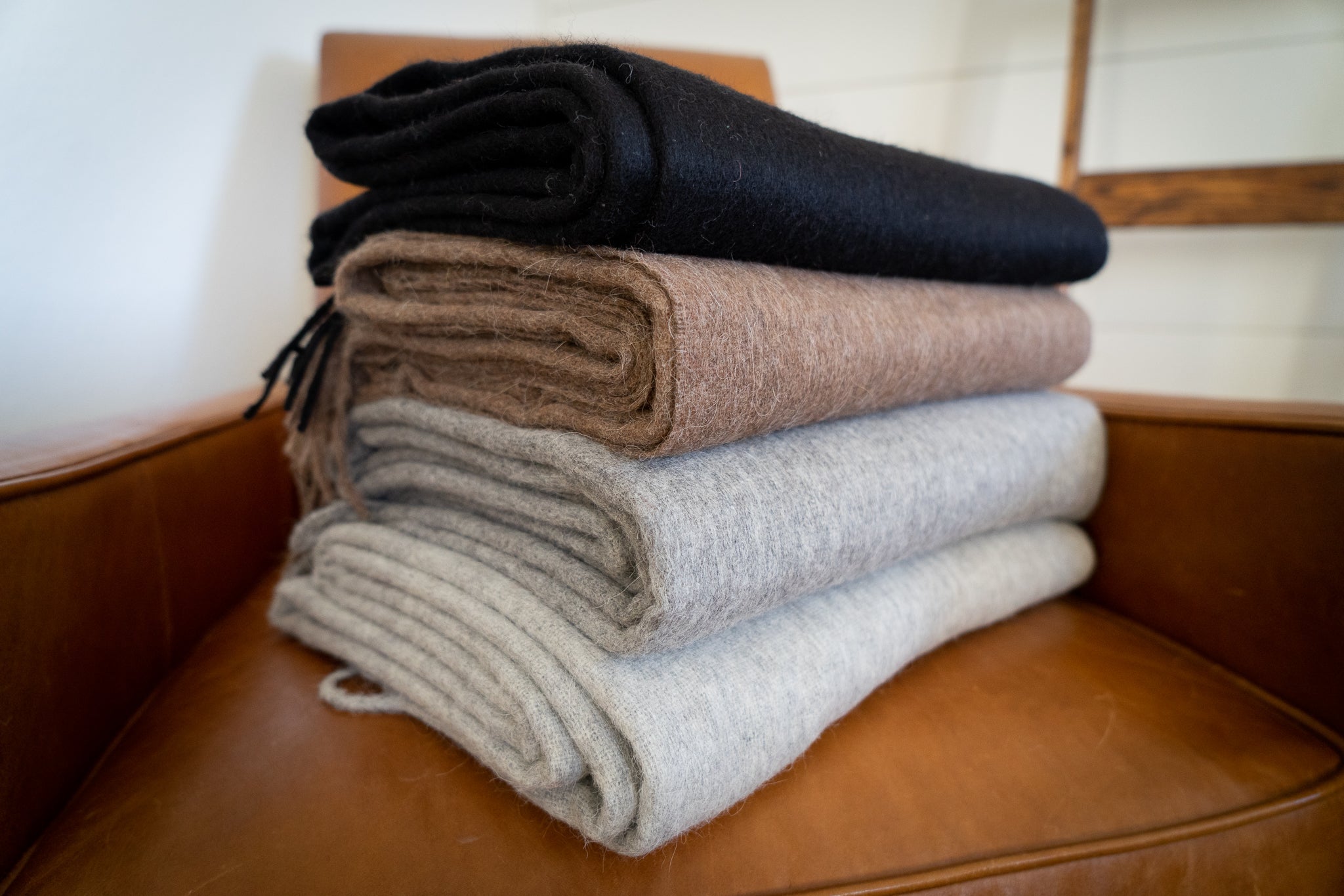 Alpaca Wool Throw Blanket - Solid Colors - Che Cose Belle