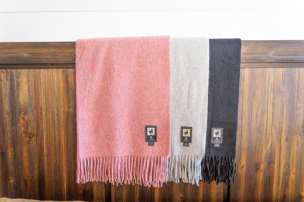 Alpaca Wool Throw Blanket - Solid Colors - Che Cose Belle
