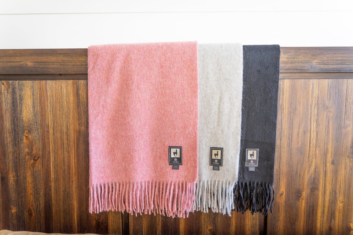 Alpaca Wool Throw Blanket - Solid Colors - Che Cose Belle