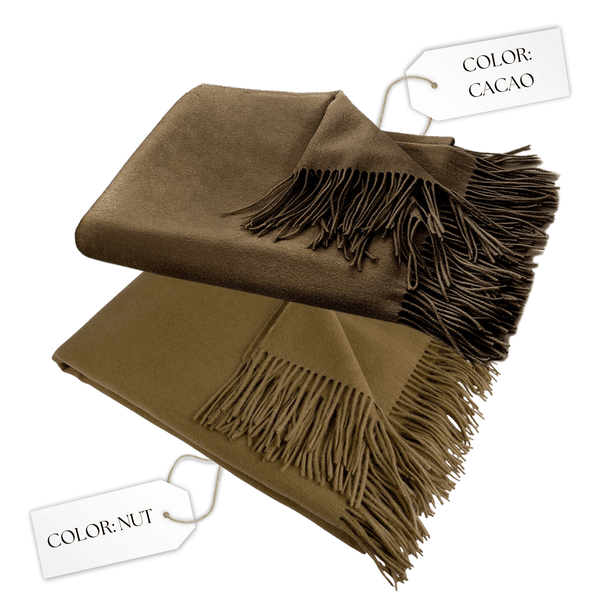 Amar Cocoa Camel Wool Throw Blanket - Che Cose Belle
