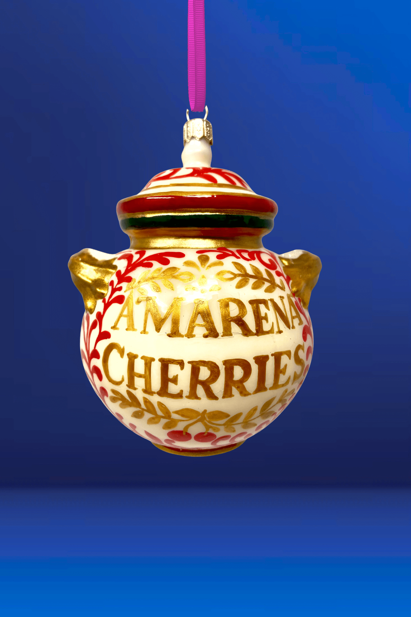 Amarena Cherries Jar Glass Christmas Ornament - Che Cose Belle