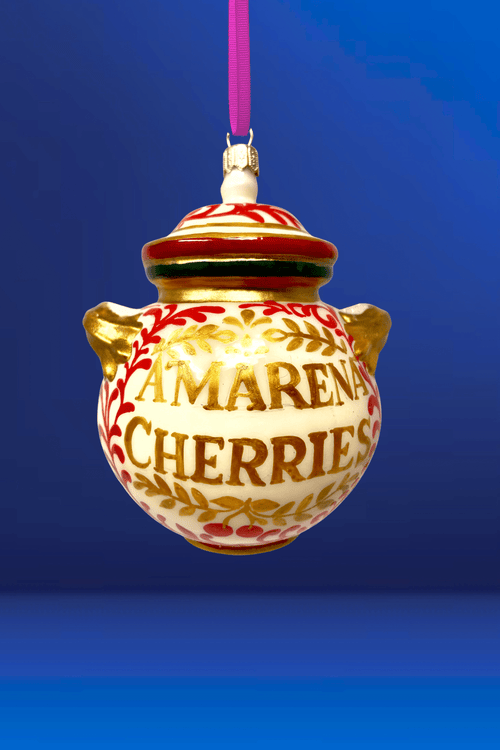 Amarena Cherries Jar Glass Christmas Ornament - Che Cose Belle