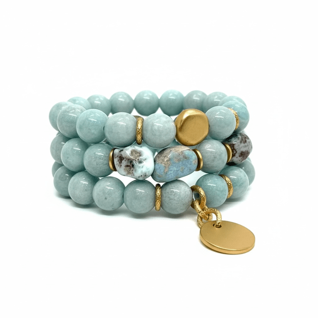 Amazonite And Larimar Nugget Bracelet - Che Cose Belle