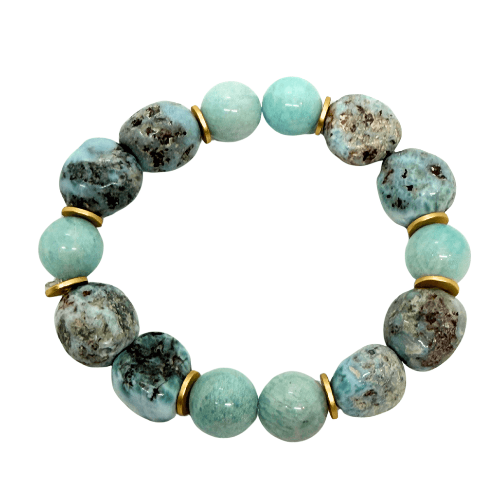 Amazonite And Larimar Nugget Bracelet - Che Cose Belle