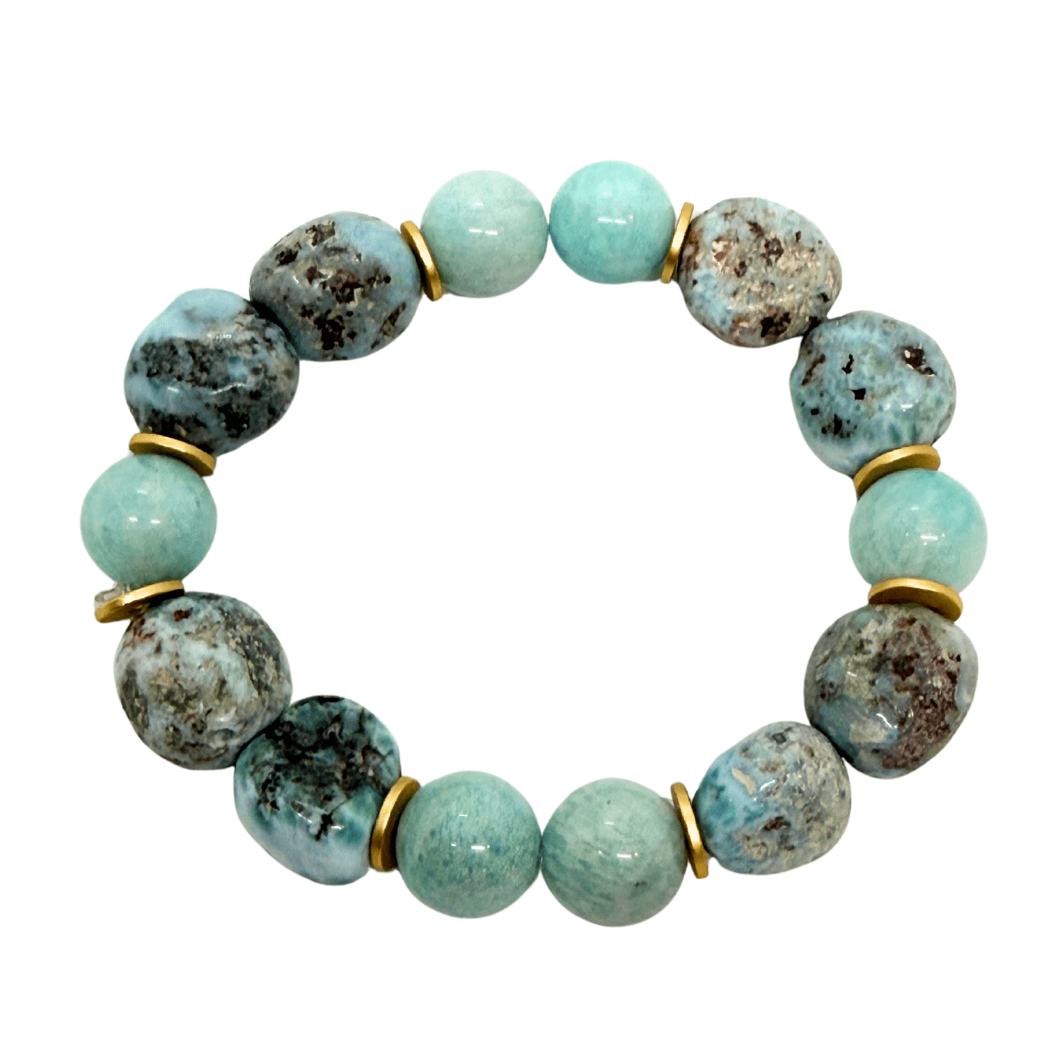 Amazonite And Larimar Nugget Bracelet - Che Cose Belle