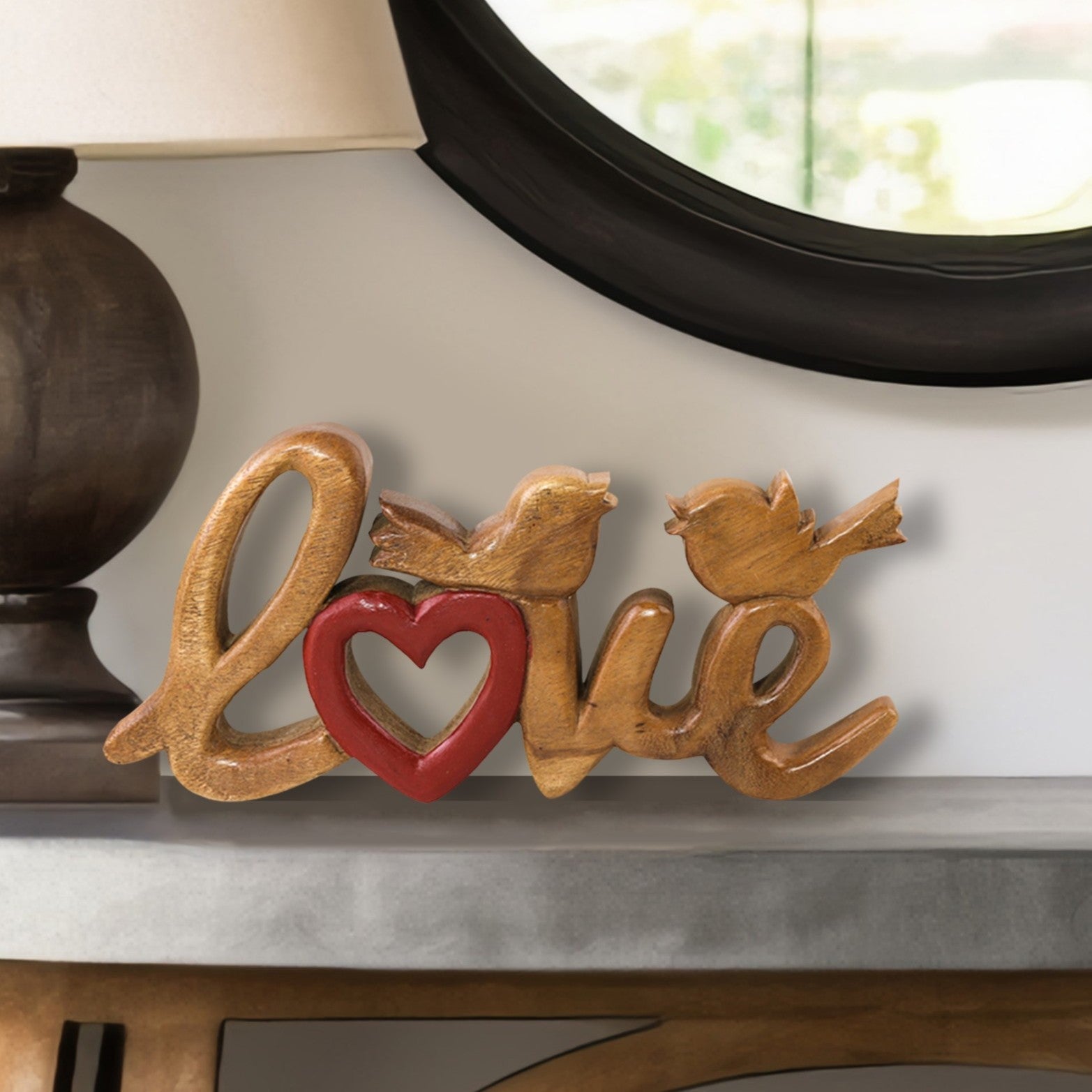 Amber Affection – Hand - Carved Wooden Sculpture, Handmade Decorative Home Art - Che Cose Belle
