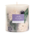 Amber Lavender Botanical Pillar Candle - Che Cose Belle