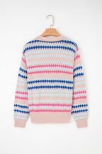 Amelia Patterned Drop Shoulder Sweater - Che Cose Belle