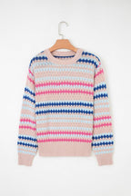 Amelia Patterned Drop Shoulder Sweater - Che Cose Belle