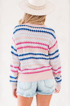 Amelia Patterned Drop Shoulder Sweater - Che Cose Belle