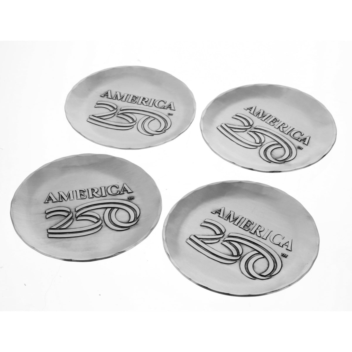 America250 4-Piece Commemorative Coaster Set with Caddy (Aluminum) - Che Cose Belle