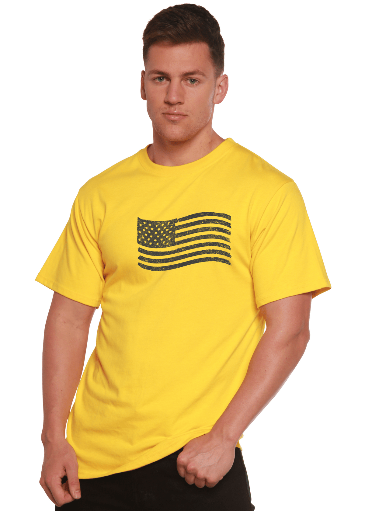 American Flag Men's Bamboo Short Sleeve Graphic T-Shirt - Che Cose Belle
