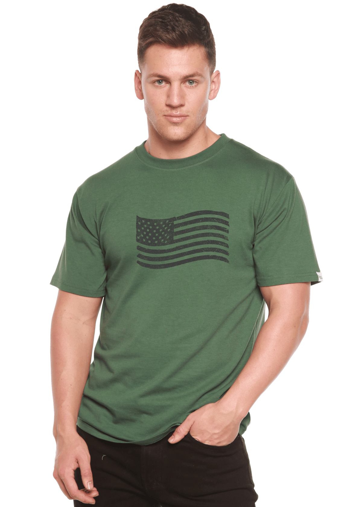 American Flag Men's Bamboo Short Sleeve Graphic T-Shirt - Che Cose Belle