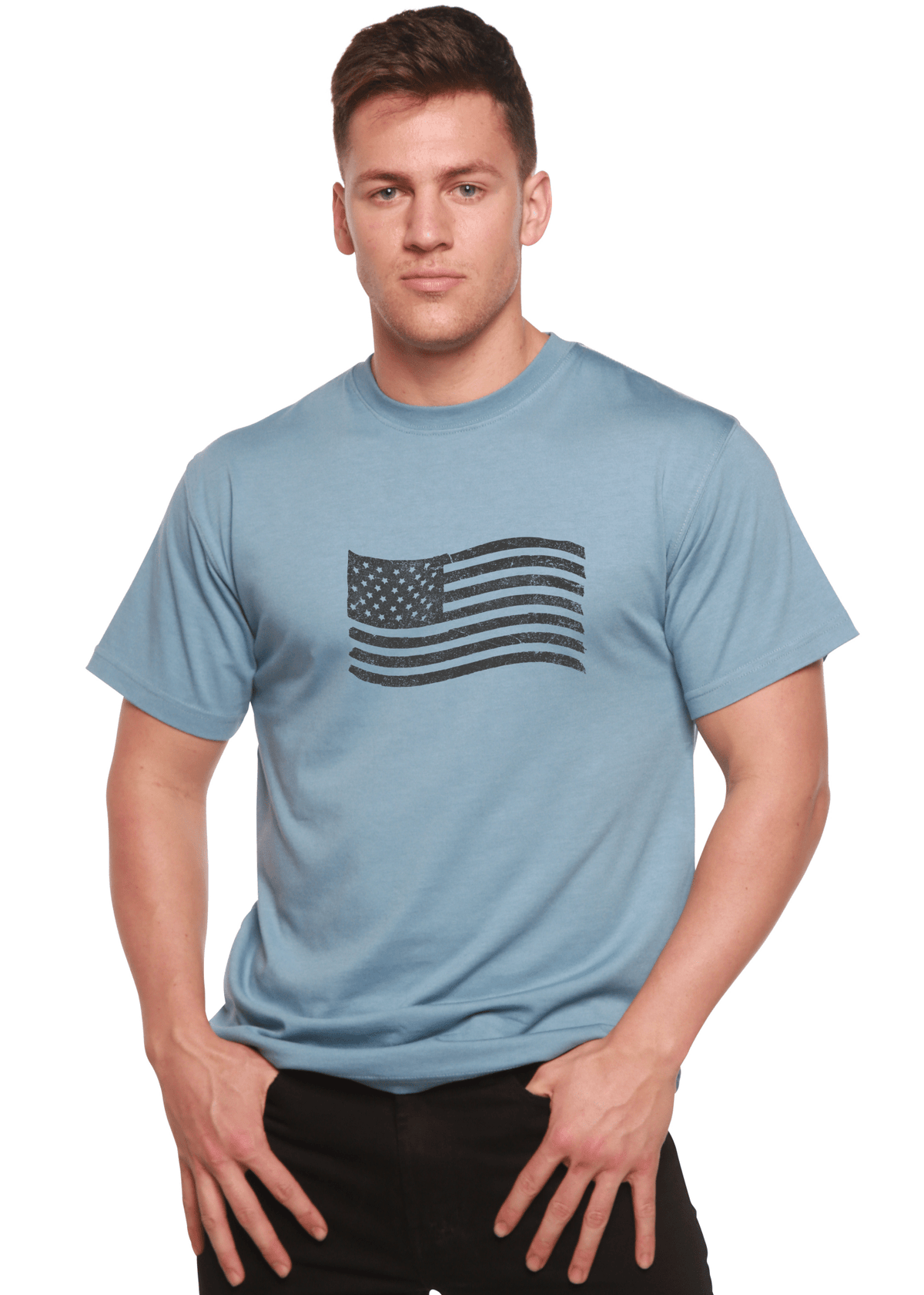 American Flag Men's Bamboo Short Sleeve Graphic T-Shirt - Che Cose Belle