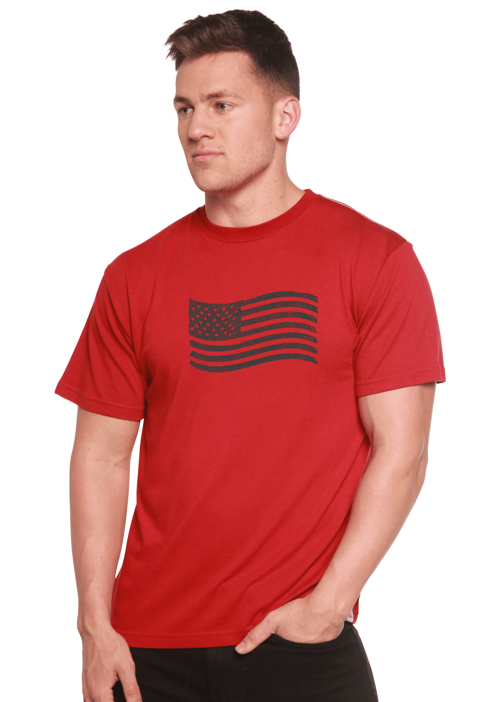 American Flag Men's Bamboo Short Sleeve Graphic T-Shirt - Che Cose Belle