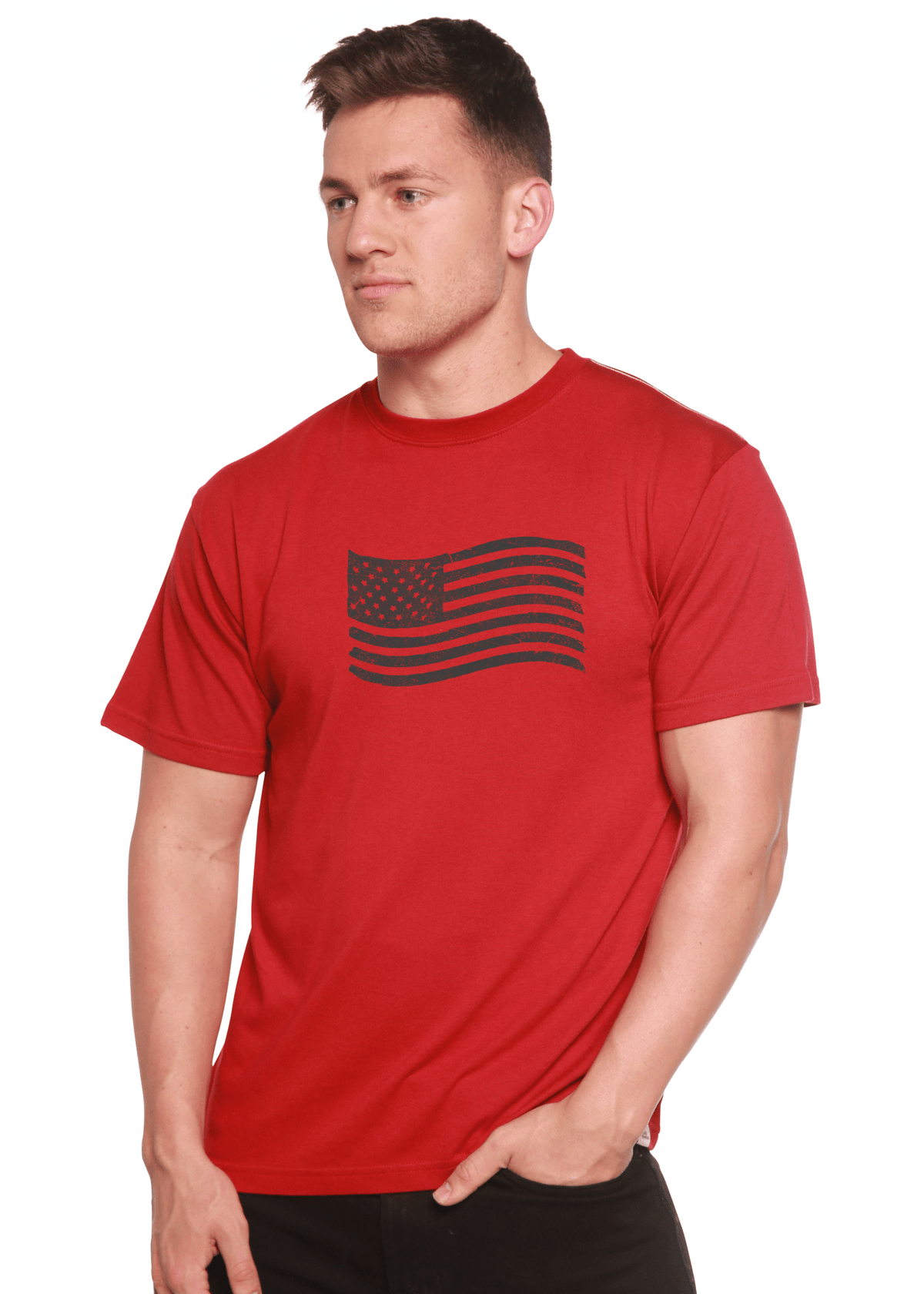 American Flag Men's Bamboo Short Sleeve Graphic T-Shirt - Che Cose Belle