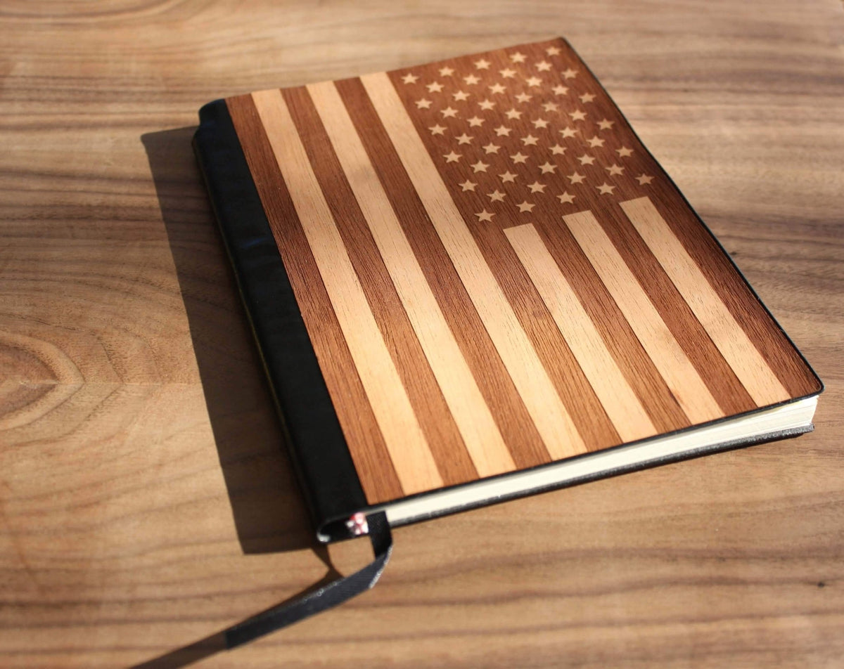 American Flag Wood Journal / Planner / Notebook - Che Cose Belle