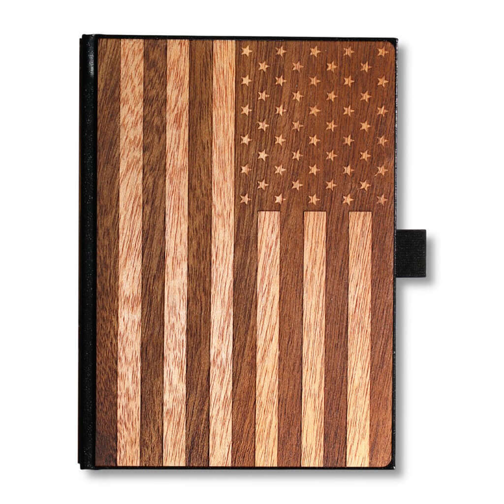 American Flag Wood Journal / Planner / Notebook - Che Cose Belle