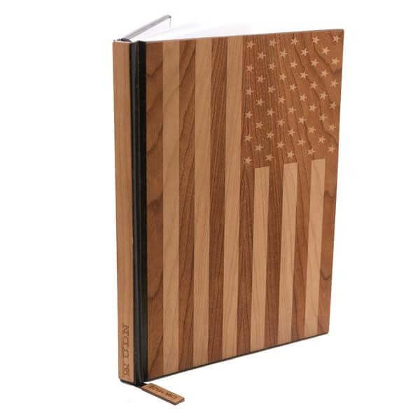 American Flag Wood Journal / Planner / Notebook - Che Cose Belle