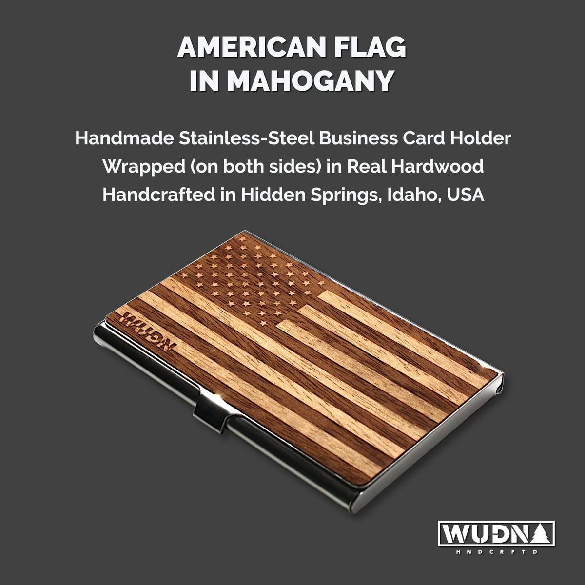 American Flag Wooden Business Card Holder - Che Cose Belle