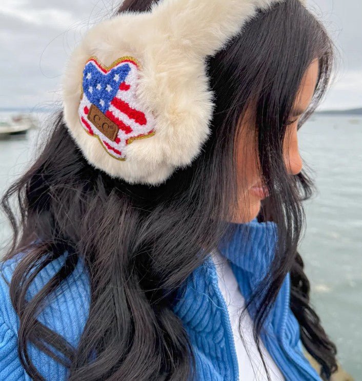 American Star Patch Faux Fur C.C Earmuff - Che Cose Belle