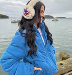 American Star Patch Faux Fur C.C Earmuff - Che Cose Belle