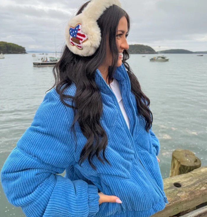 American Star Patch Faux Fur C.C Earmuff - Che Cose Belle