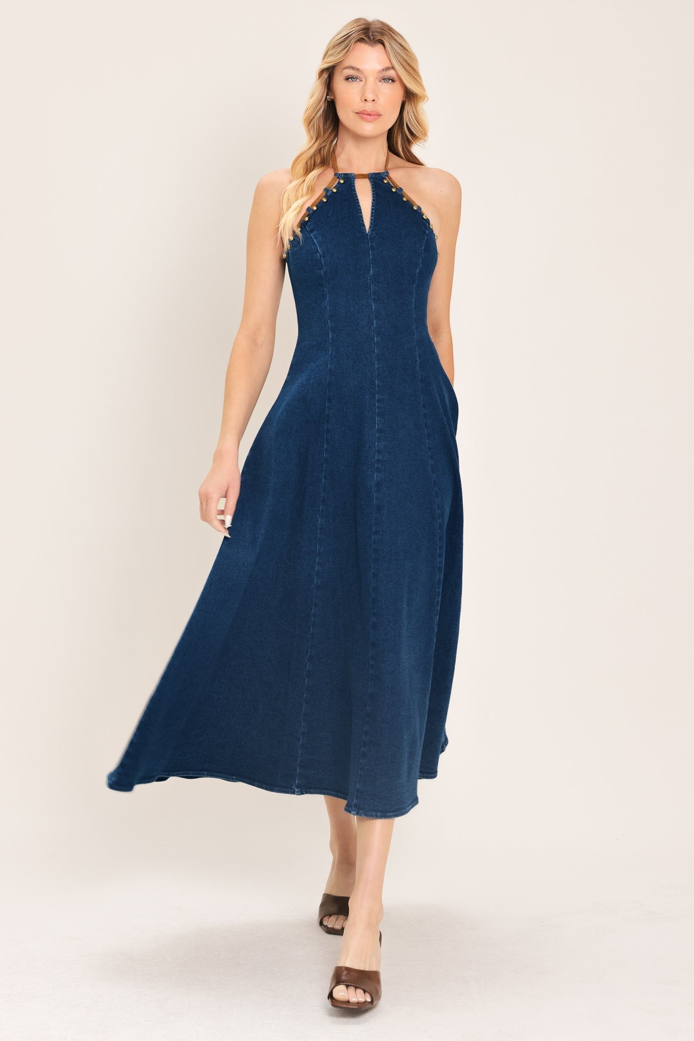 AMERICANA BELLE DENIM MIDI DRESS - Che Cose Belle