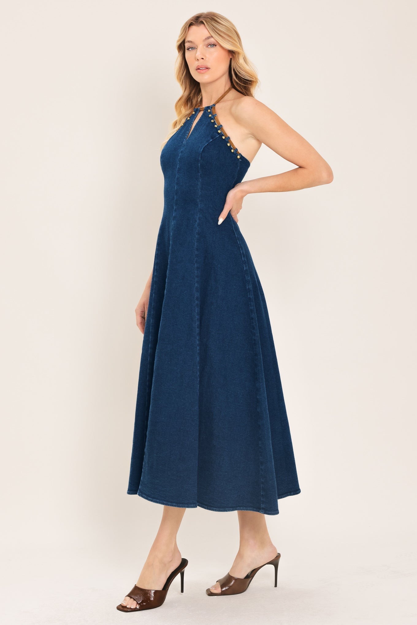AMERICANA BELLE DENIM MIDI DRESS - Che Cose Belle