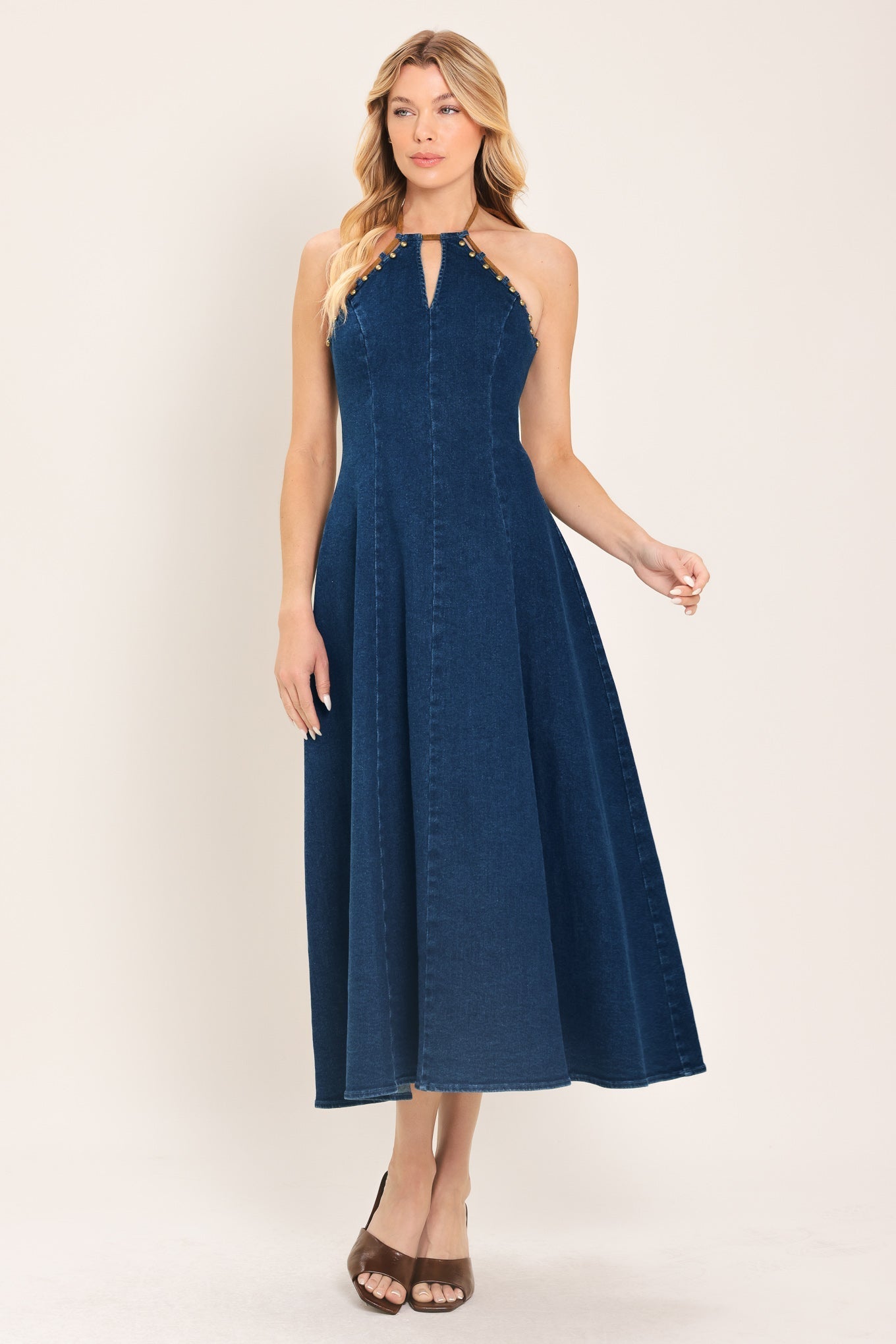 AMERICANA BELLE DENIM MIDI DRESS - Che Cose Belle