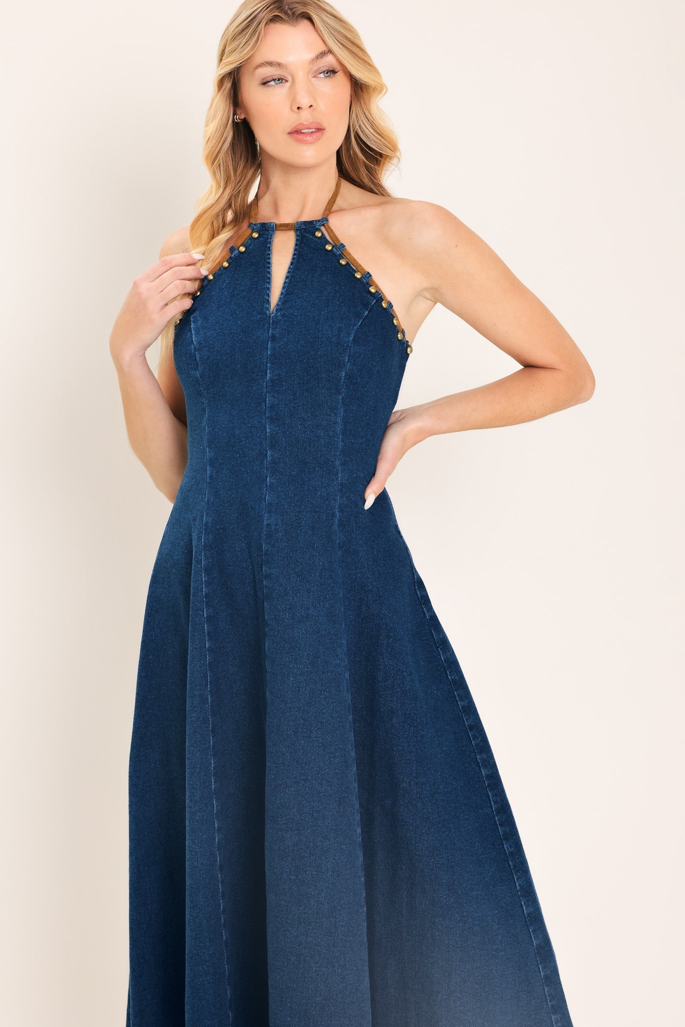 AMERICANA BELLE DENIM MIDI DRESS - Che Cose Belle