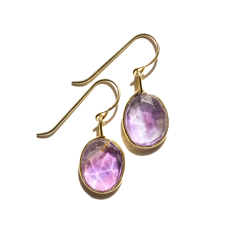 Amethyst Rose Cut Earrings - Che Cose Belle