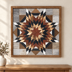 Amish Handmade Barn Quilt Wall Art – Reclaimed Barn Wood – 20.75” x 20.75” - Che Cose Belle
