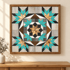 Amish Handmade Barn Quilt Wall Art – Reclaimed Barn Wood – 20.75” x 20.75” - Che Cose Belle