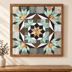 Amish Handmade Barn Quilt Wall Art – Reclaimed Barn Wood – 20.75” x 20.75” - Che Cose Belle