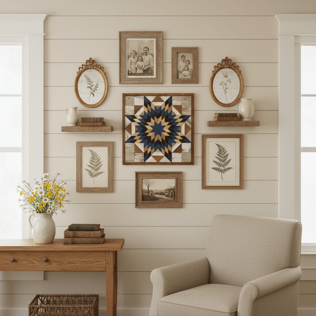 Amish Handmade Barn Quilt Wall Art – Reclaimed Barn Wood – 20.75” x 20.75” - Che Cose Belle